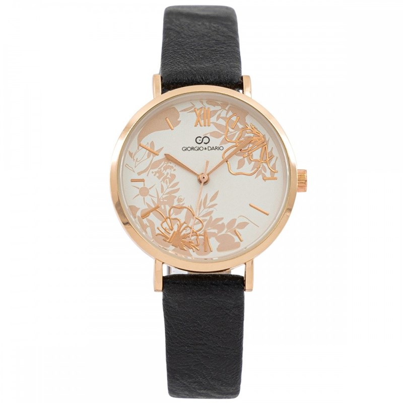 Montre Femme GIORGIO bracelet Cuir Noir