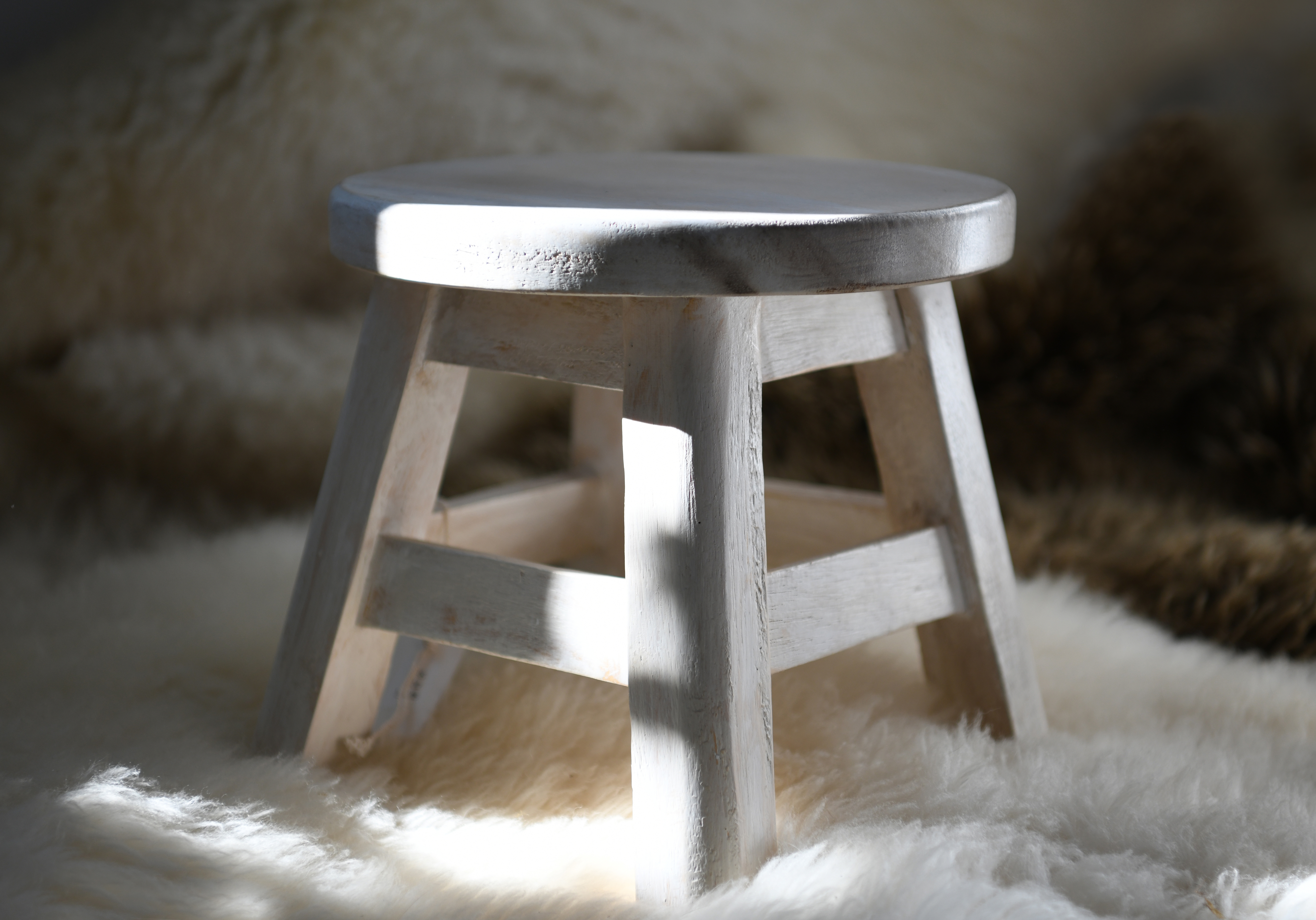 Hocker natur-weiß, Ø 25 cm, H 25 cm von fischer's lagerhaus