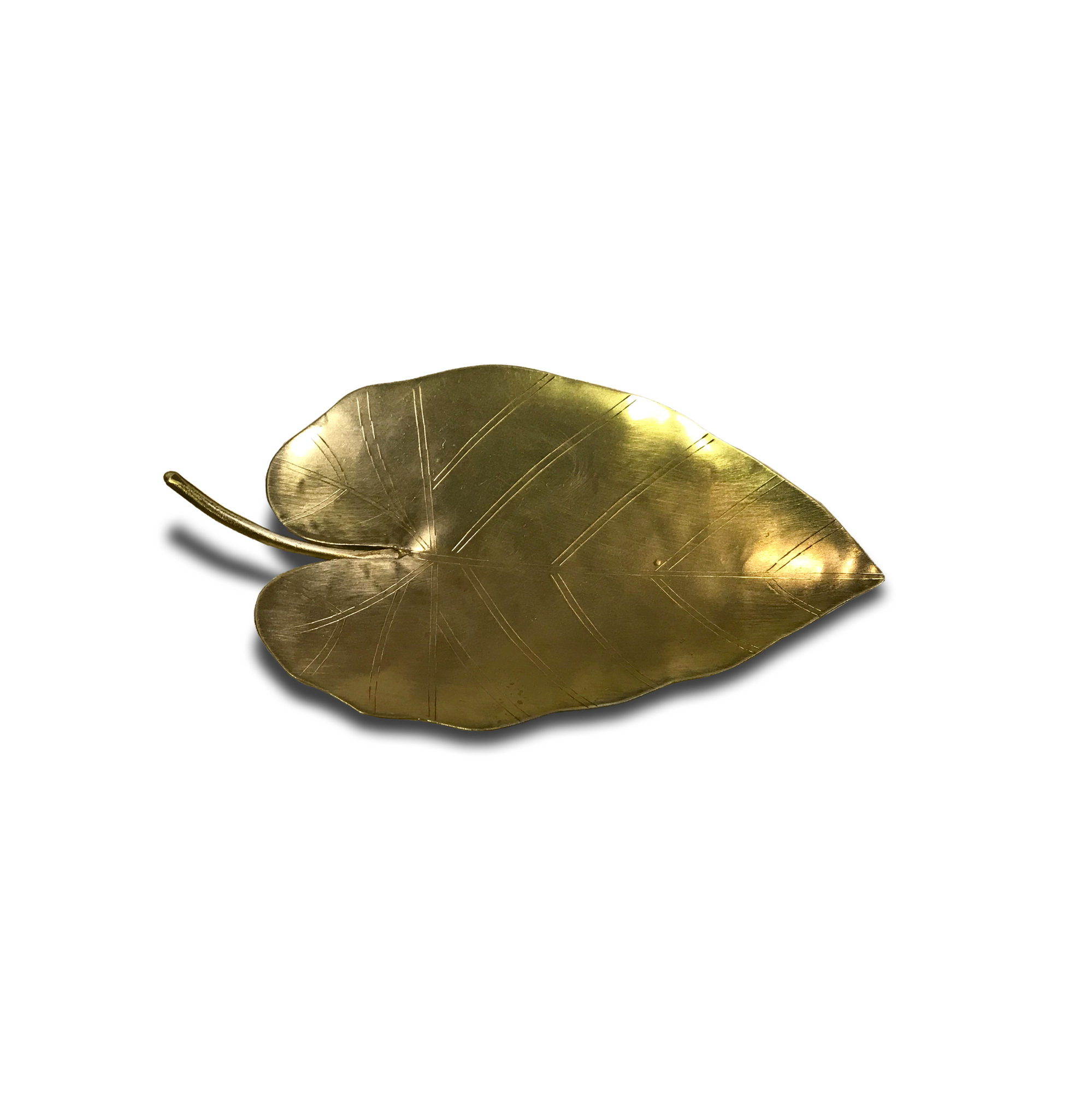 Ablage 'Blatt', gold, B 22 cm, L 12,5 cm, H 3 cm von fischer's lagerhaus