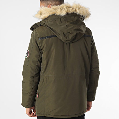 Doudoune Capuche Fourrure Capucka Vert Kaki