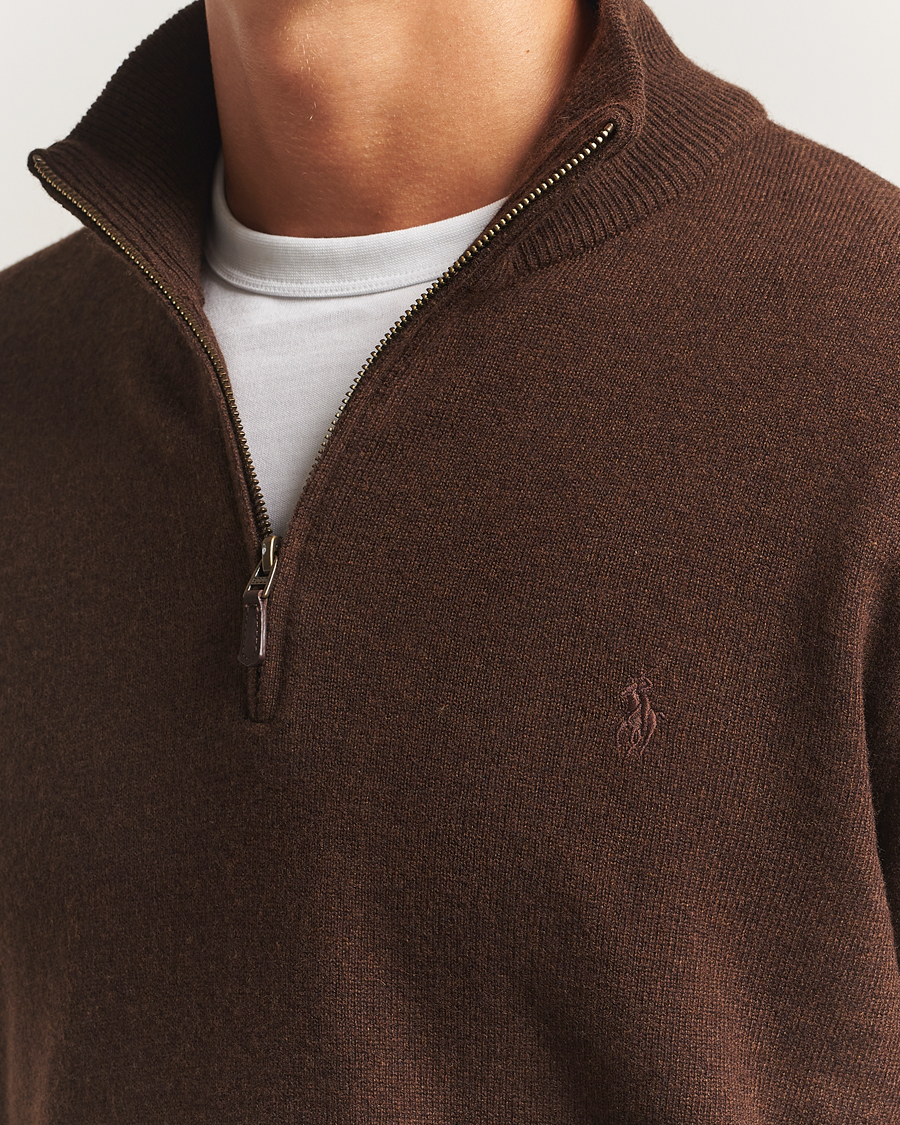 Polo Ralph Lauren Merino Half-Zip Sweater Cacao Brown Heather