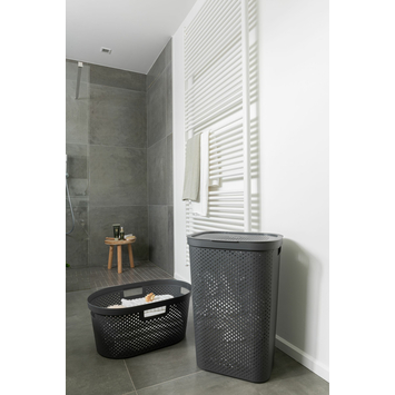Curver wasbox Infinity Dots licht grijs 60 liter incl. deksel