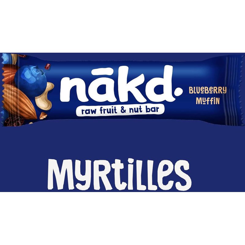 Barre fruits secs myrtilles blueberry muffin sans gluten Nakd - 35 g