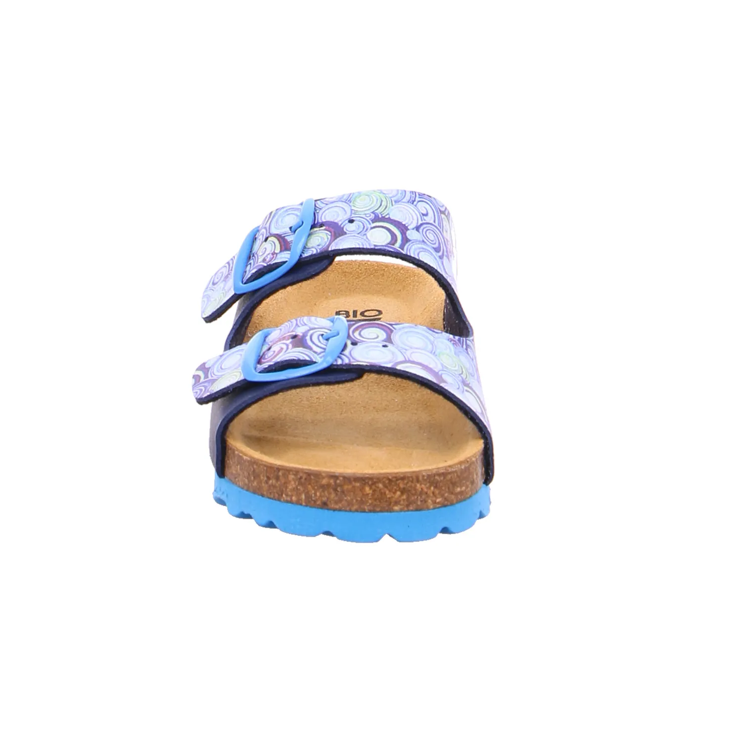 BIOLife Kinder-Pantolette Dunkelblau Lederimitat  Lederdecksohle