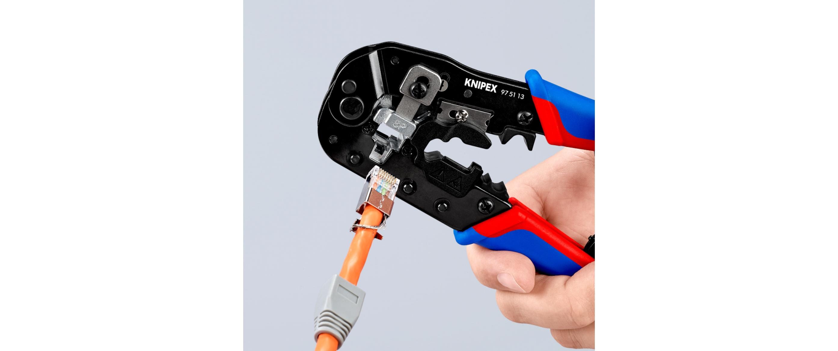 Crimpzange für RJ45-Westernstecker 190 mmCrimpzange für Kabelschnitt