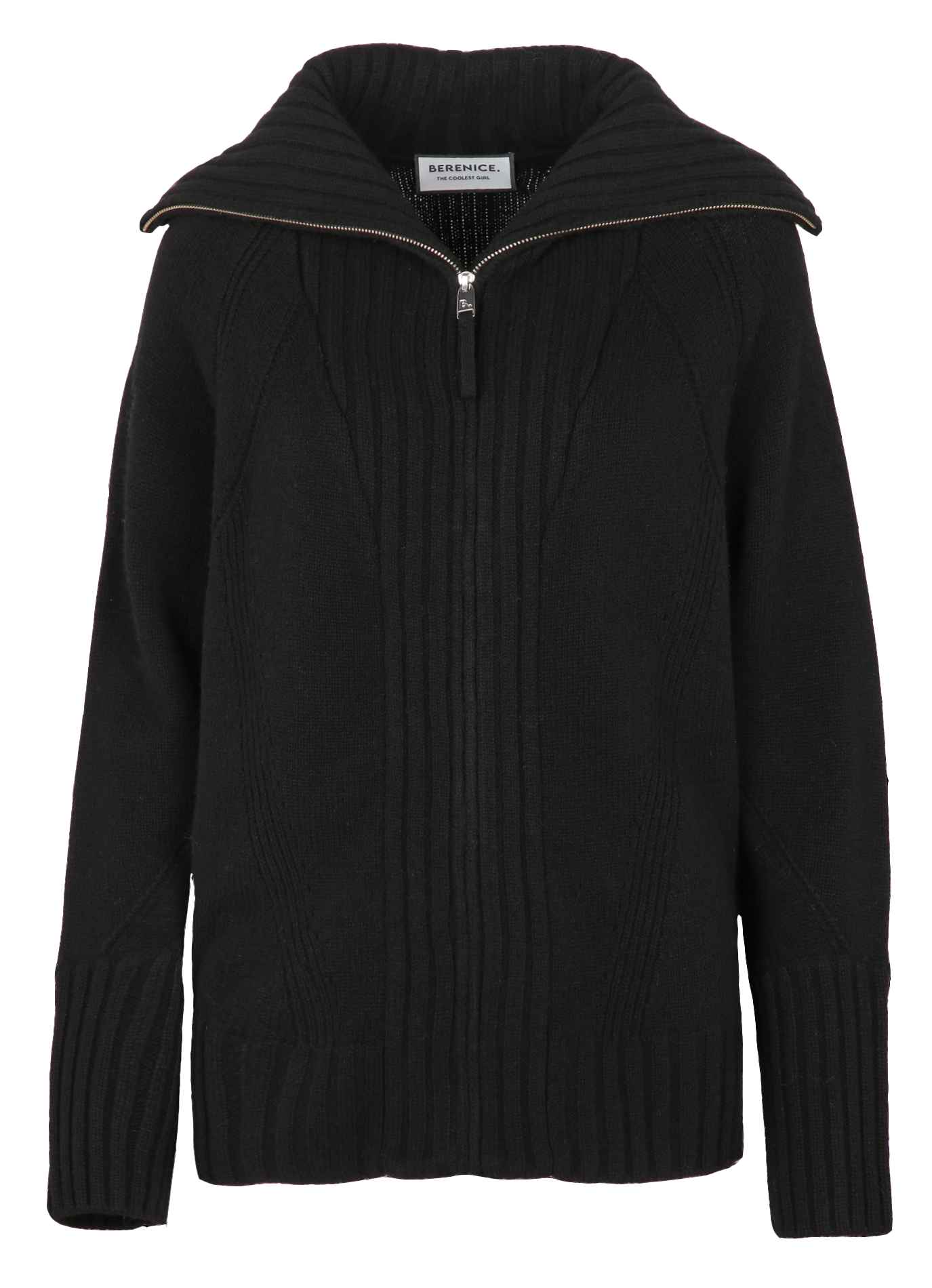 GABRY - Gilet col montant en laine | Noir