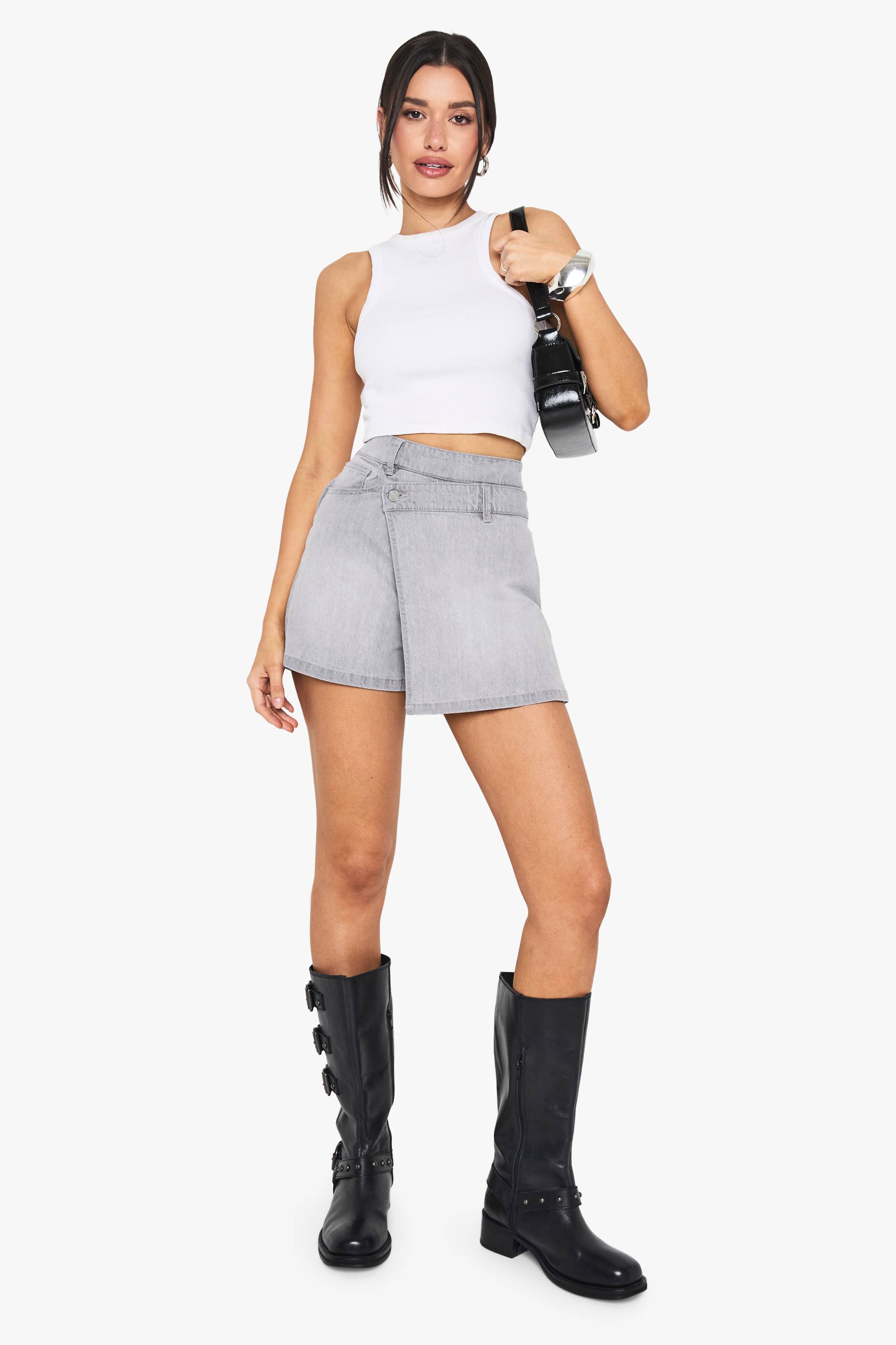 boohoo Jupe-short En Jean Tall