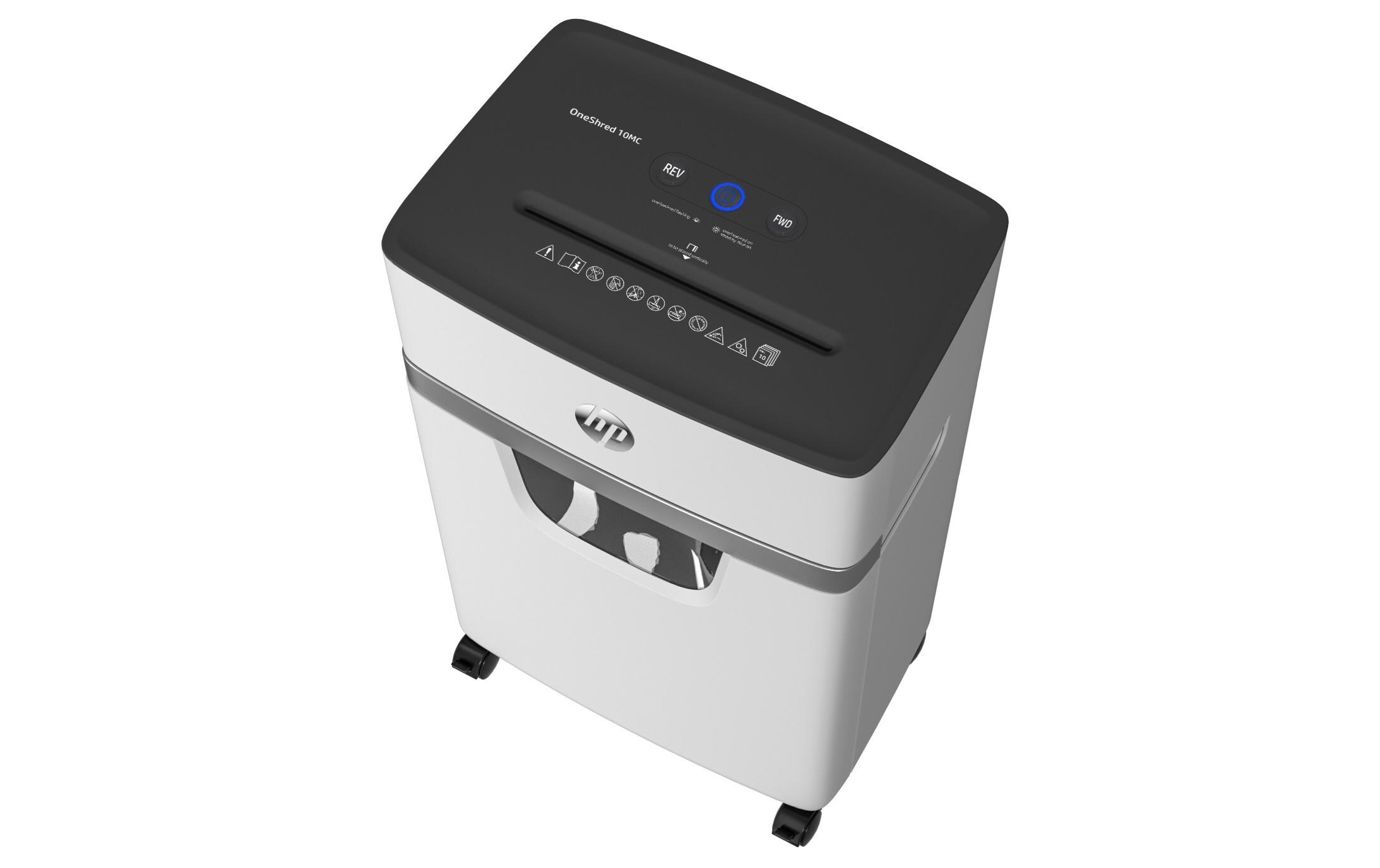 Aktenvernichter OneShred 10MC P-5, 10 Seiten<br>Dokumentenvernichter von HP