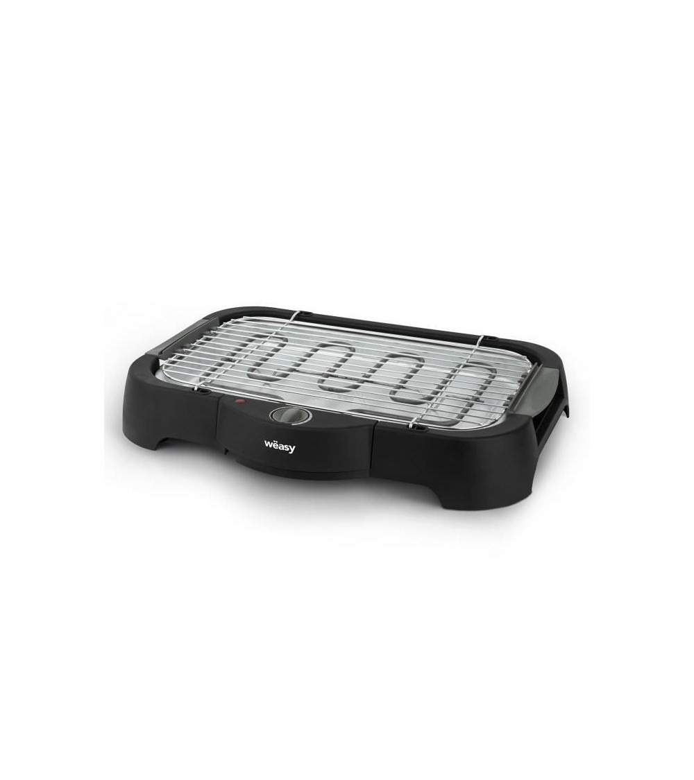 Gbe42 grill bbq électrique a poser ou sur pieds-41,5x24cm-température réglable-2000w -plateau amovible-pieds anti-déra
