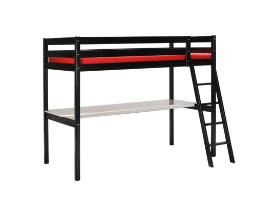 TERRE DE NUIT - Lit mezzanine avec bureau noir 90 x 190
