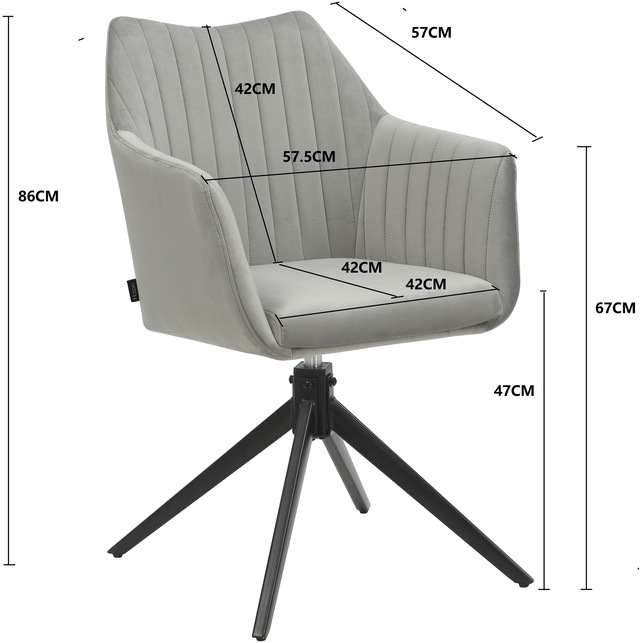 Home affaire Esszimmerstuhl »Naples, TOPSELLER!, OTTOs Choice« (Set) 2 Stk.Drehstuhl 360 Grad Drehfunktion, hochwertiges Material, pflegeleicht