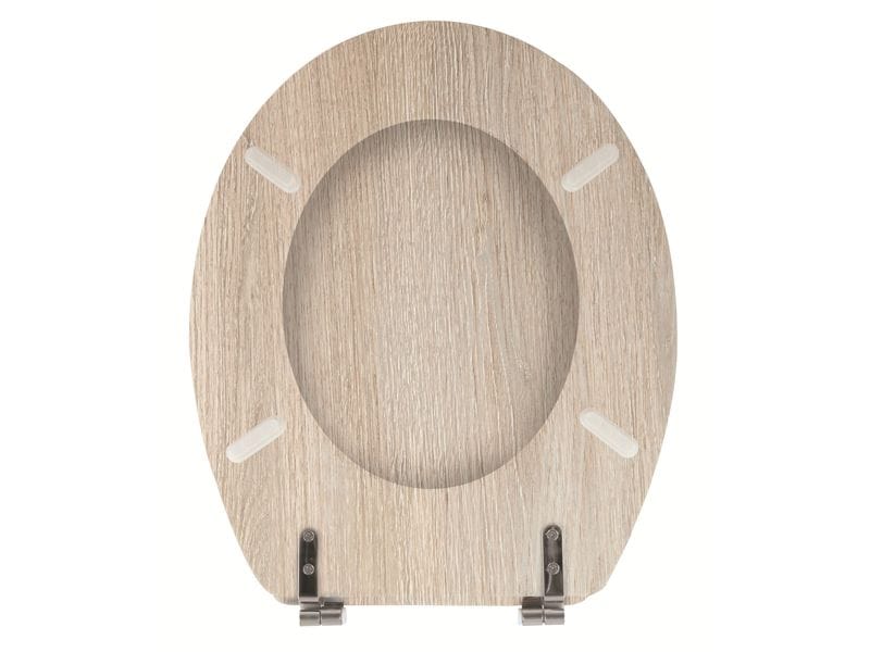 MSV Toilettensitz Beige WC-Sitz mit Edelstahlscharnieren