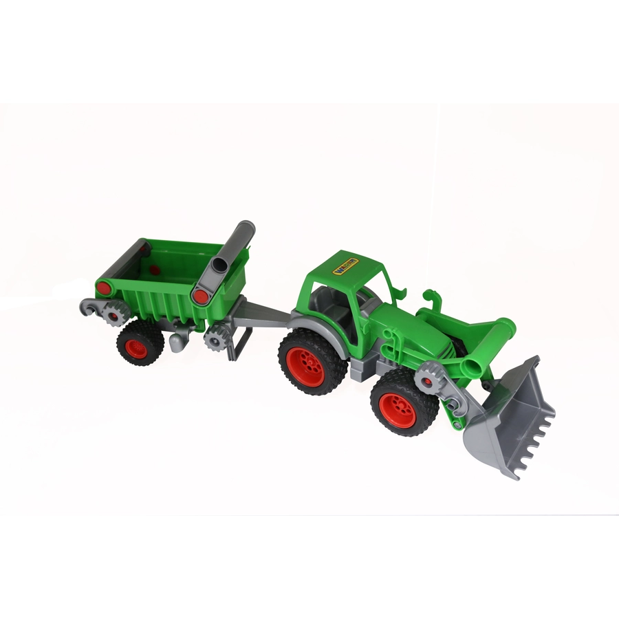 WADER QUALITY TOYS Farmer Technic - Traktor mit Frontschaufel und Kippanhänger