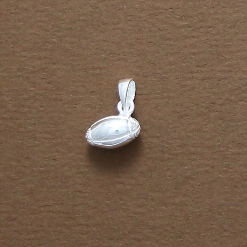 Pendentif ballon de rugby - Argent massif