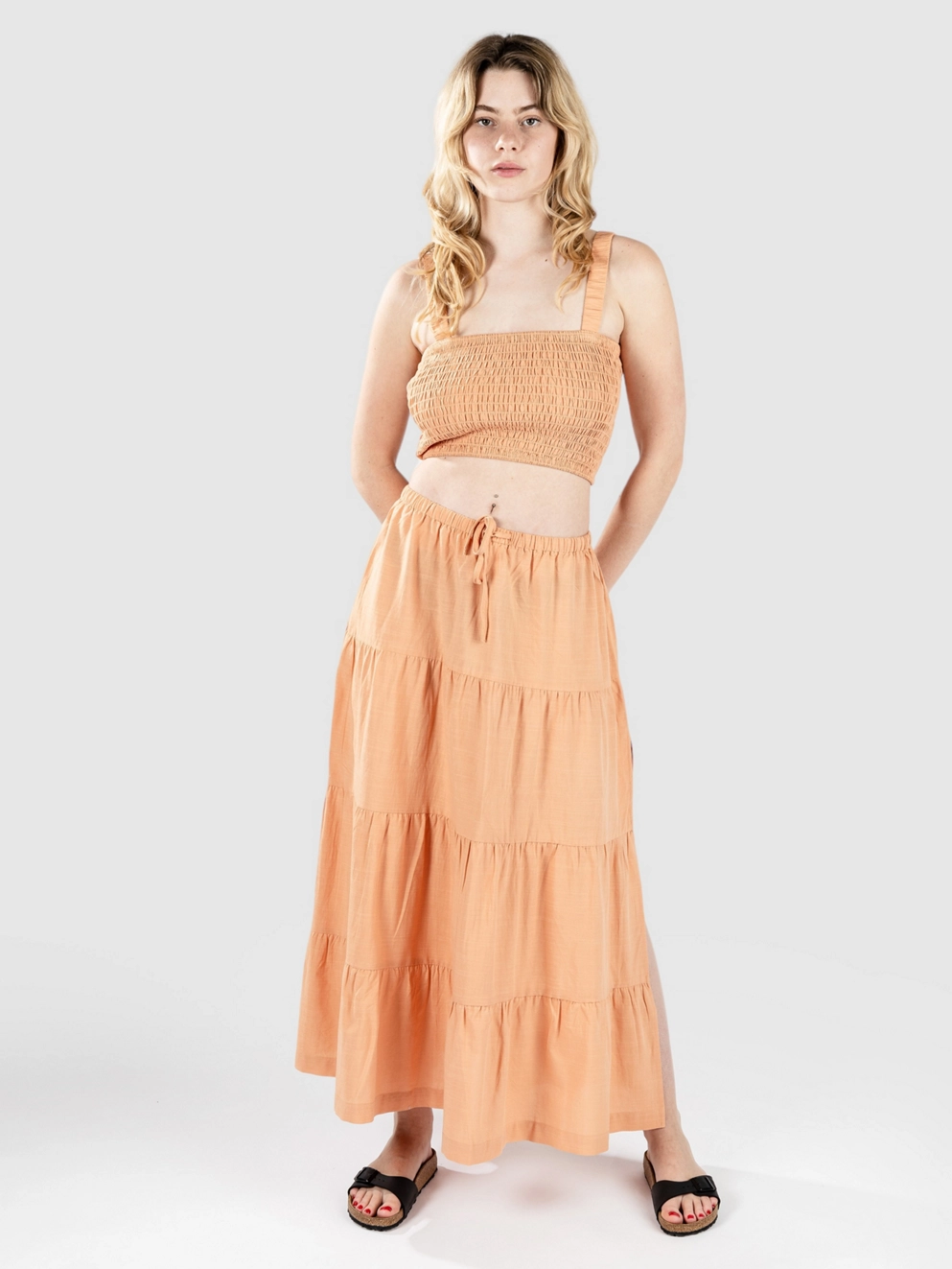 Rhythm Sammy Smocked Tank Top peach