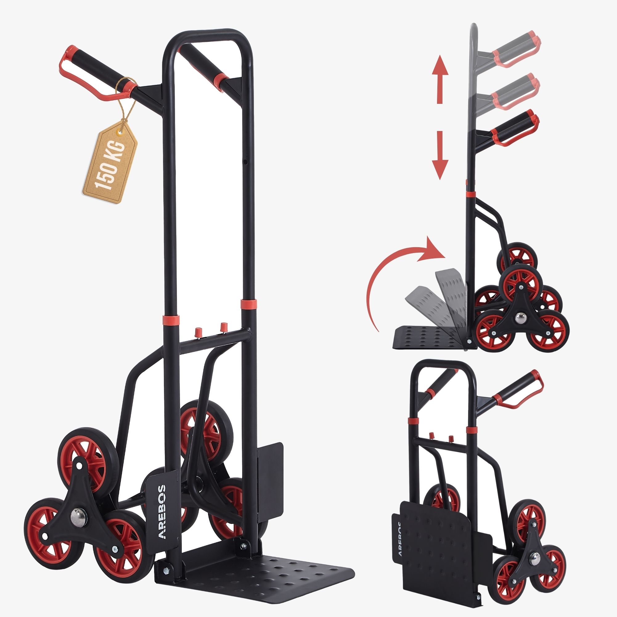 Treppensackkarre 150 kg Schwarz