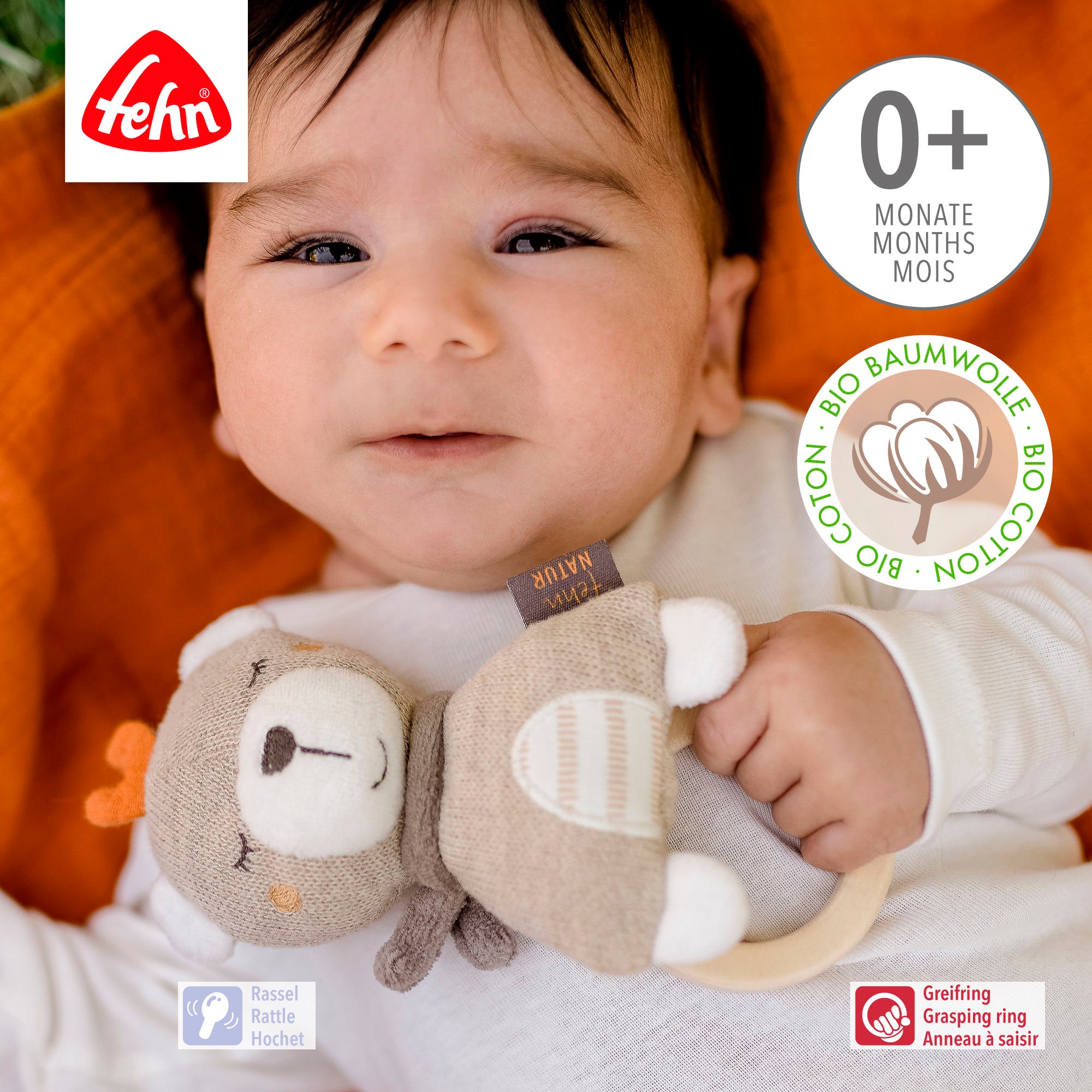 Fehn Greifling »fehnNATUR, Holz-Greifling Teddy« mit Holzring