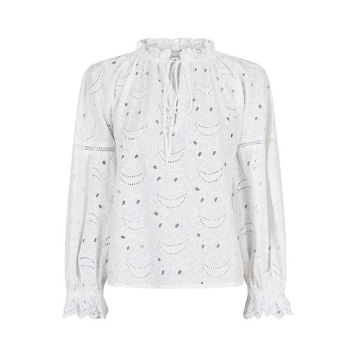 Neo Noir Micah Emb Bluse, Hvid, 36