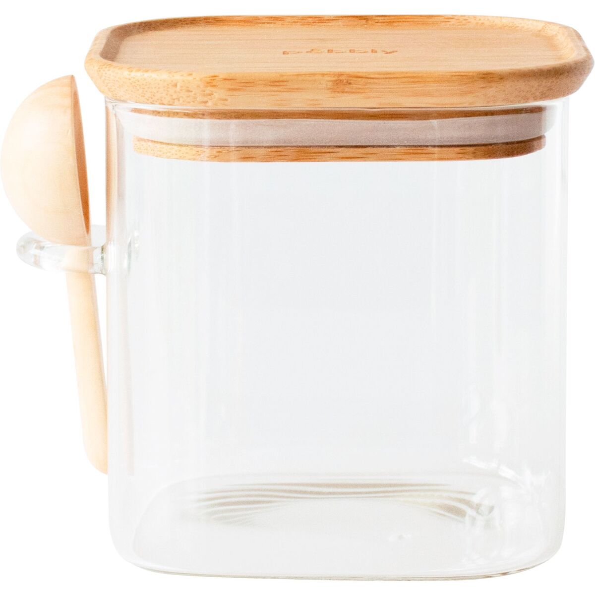 Glasskrukke med bambuslokk og måleskje 800 ml