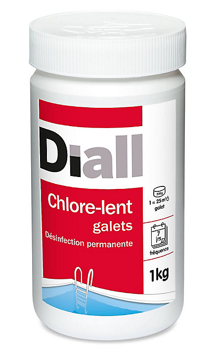 Chlore lent galets pour désinfection Diall 1kg