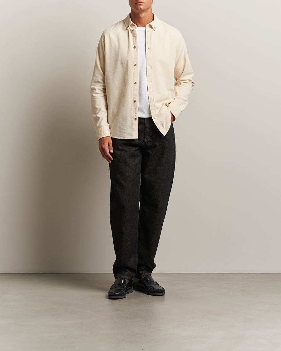 Les Deux Konrad Pinwale Corduroy Shirt Ivory