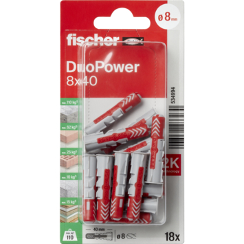 Fischer Universeelplug DuoPower 8x40mm 18 stuks
