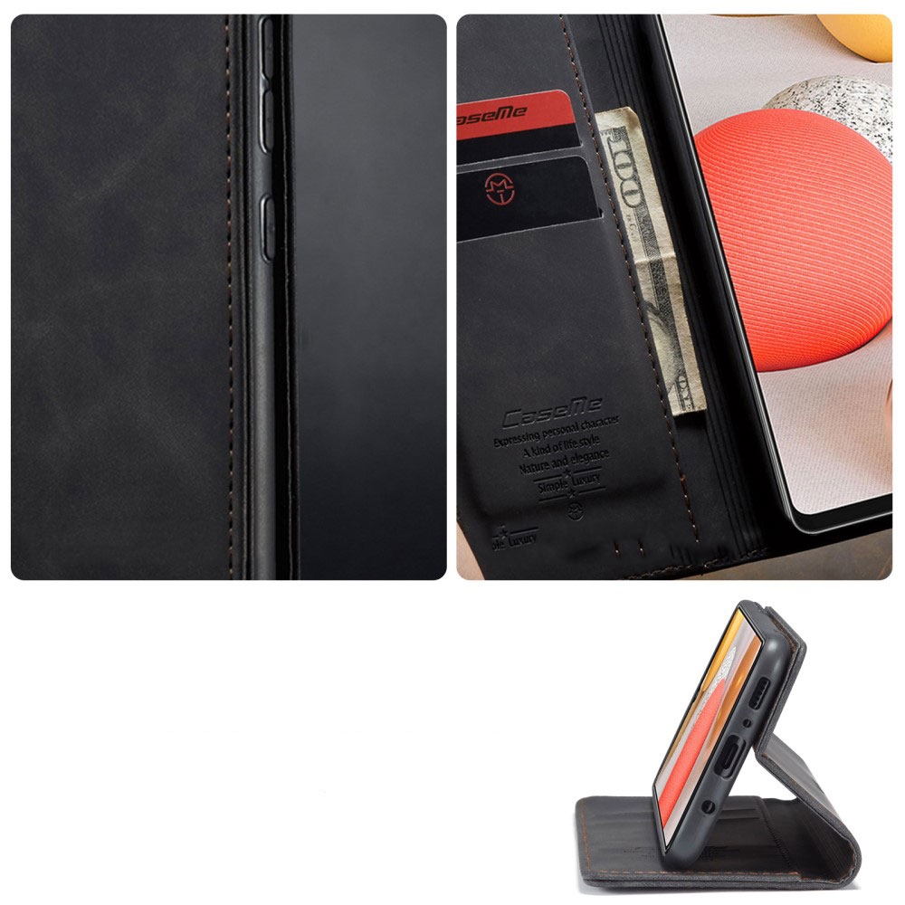 Samsung Galaxy S21 5G Leder Tasche Flip Wallet Etui mit Kartenfächern - Schwarz