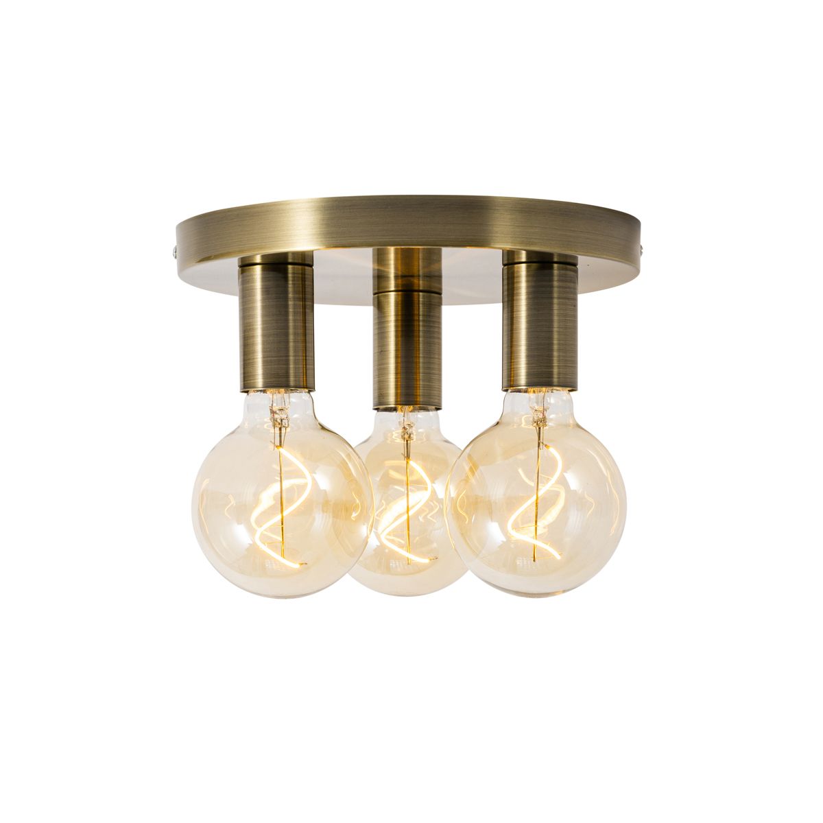 Smart plafondlamp brons rond incl. 3 Wifi G95 - Facil