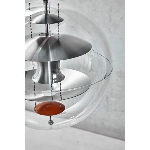 Verner Panton Verpan Globe Pendel, Børstet Aluminimum, Ø40 cm