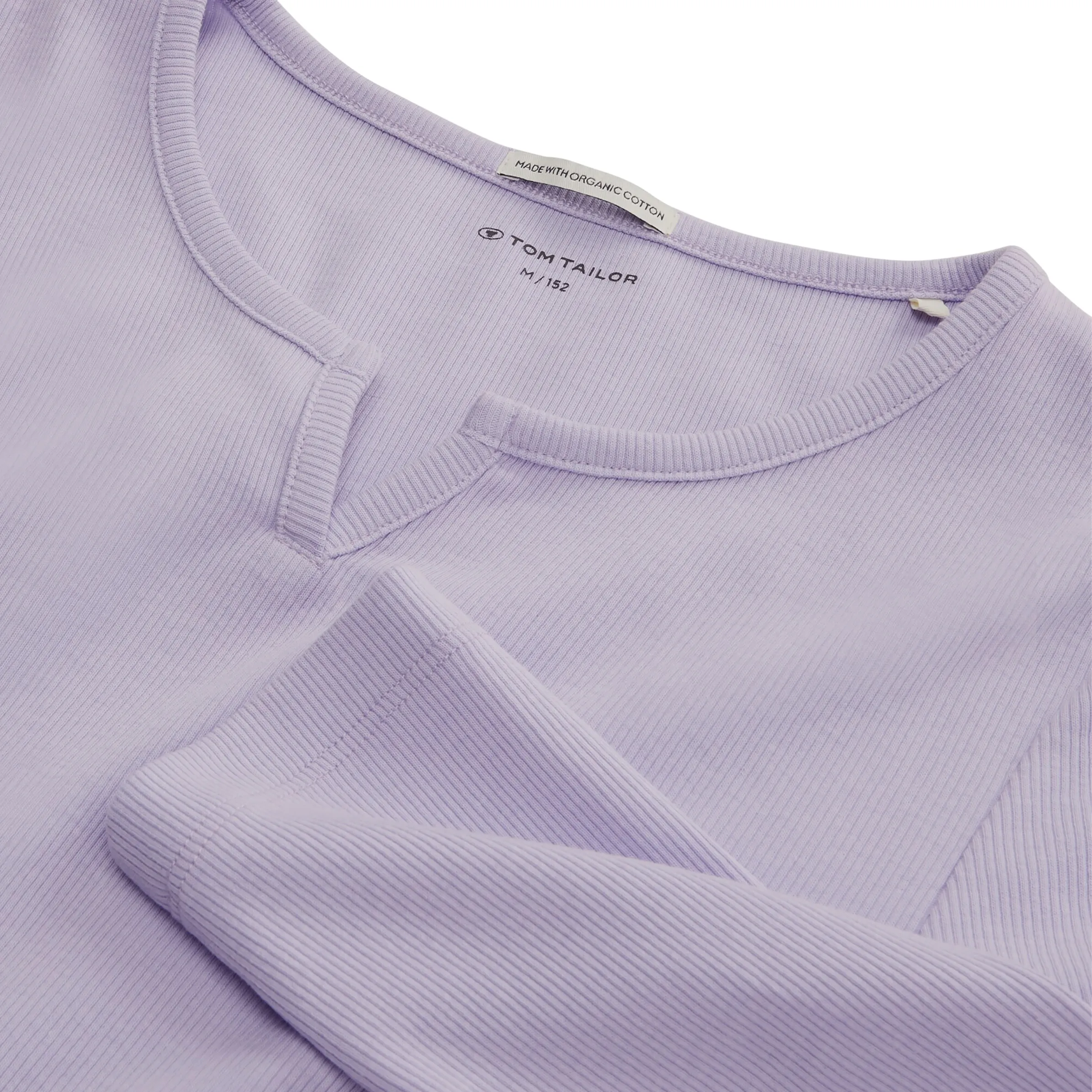 Mädchen Rippshirt mit Serafinoausschnitt