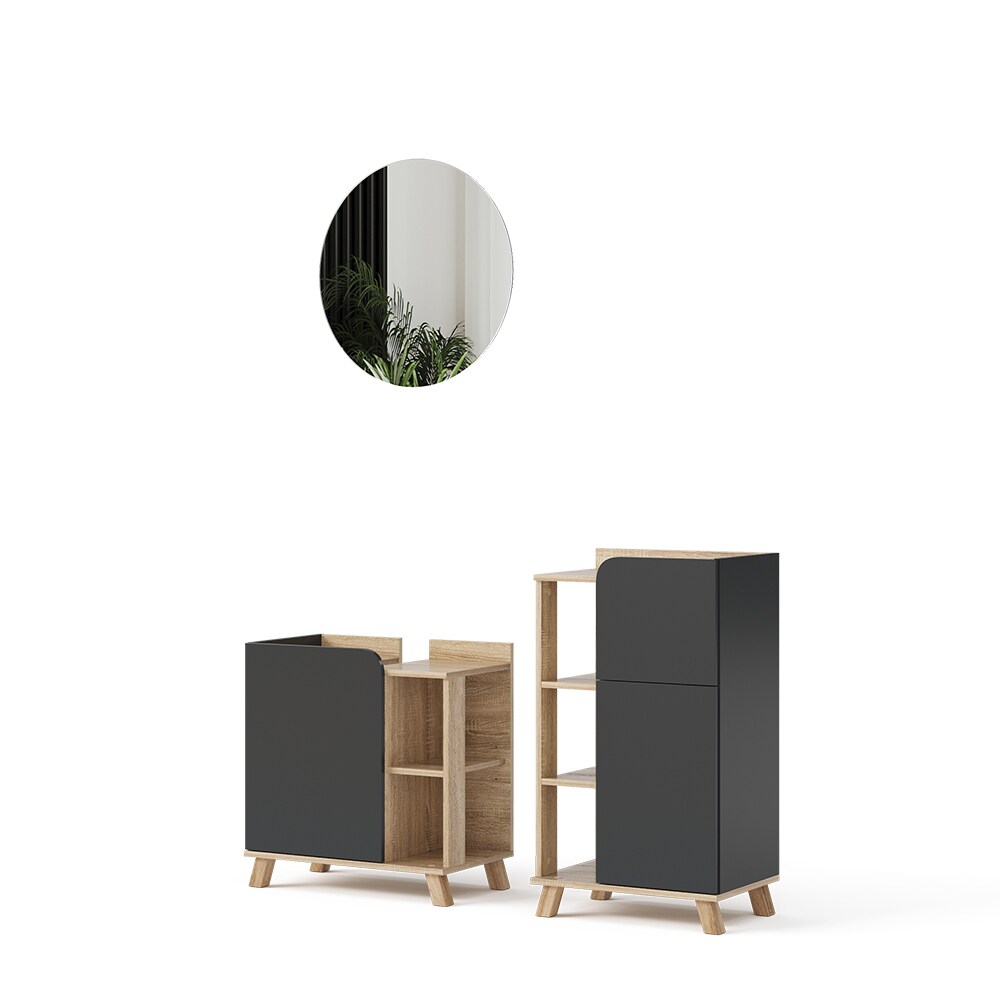 Vicco Badmöbel-Set Karen Sonoma Anthrazit 3 Teile