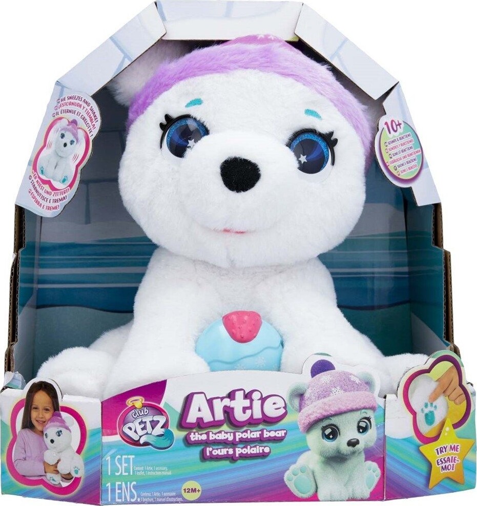 Club Petz - Isbjørnen Artie Med 20 Lyde - 25 CM