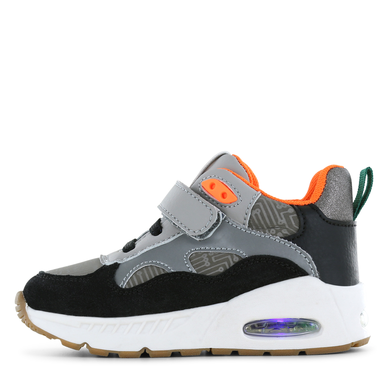 Shoesme grijze sneaker met lichtjes Microfiber leer, Suède | Jongens schoen