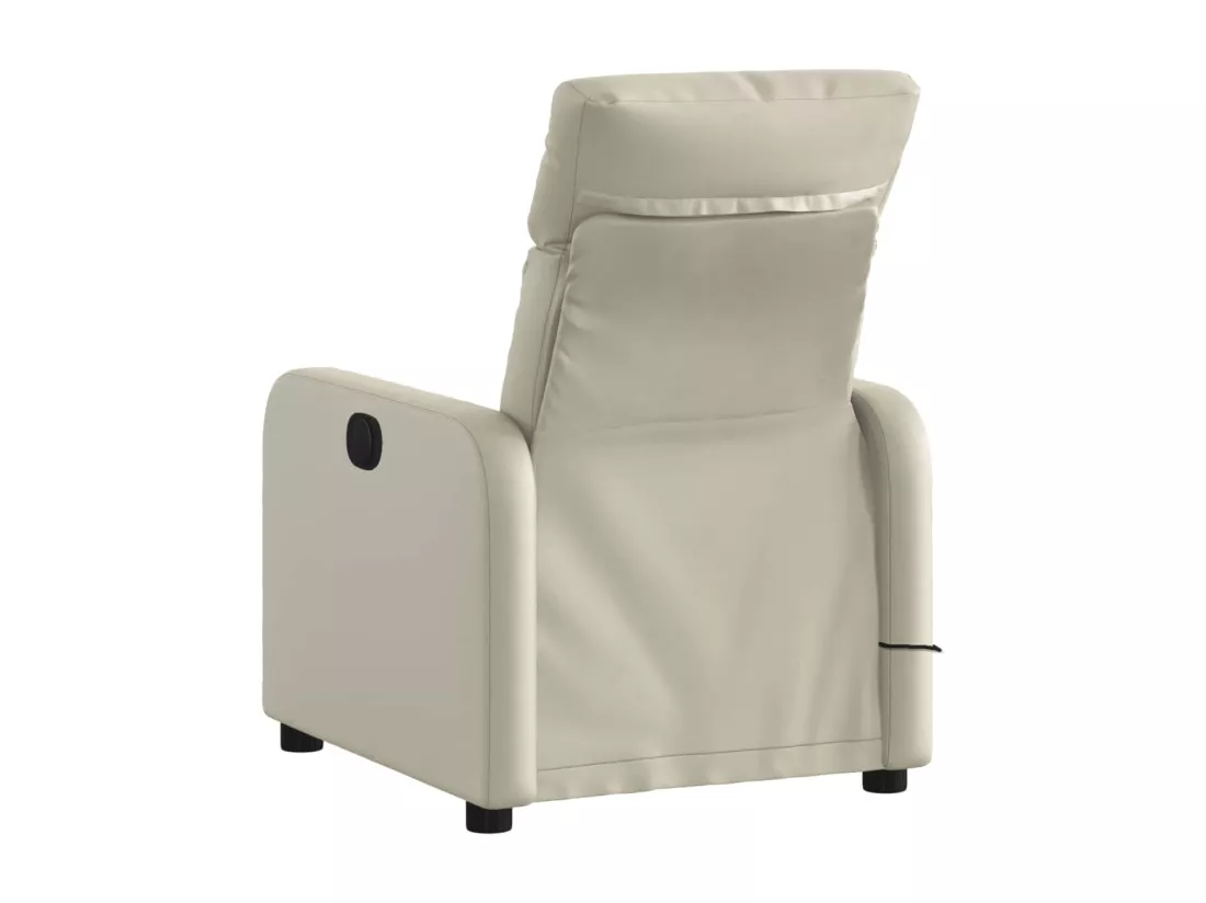 Fauteuil inclinable massant Crème Similicuir