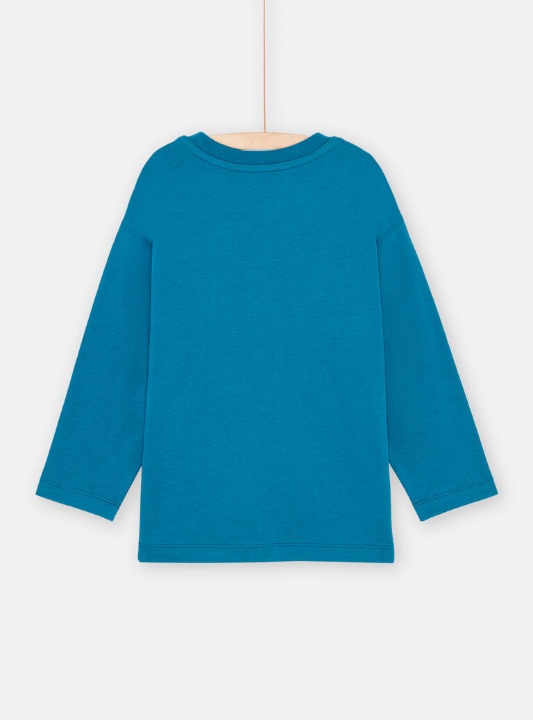T-shirt turquoise à motif tigre garçon