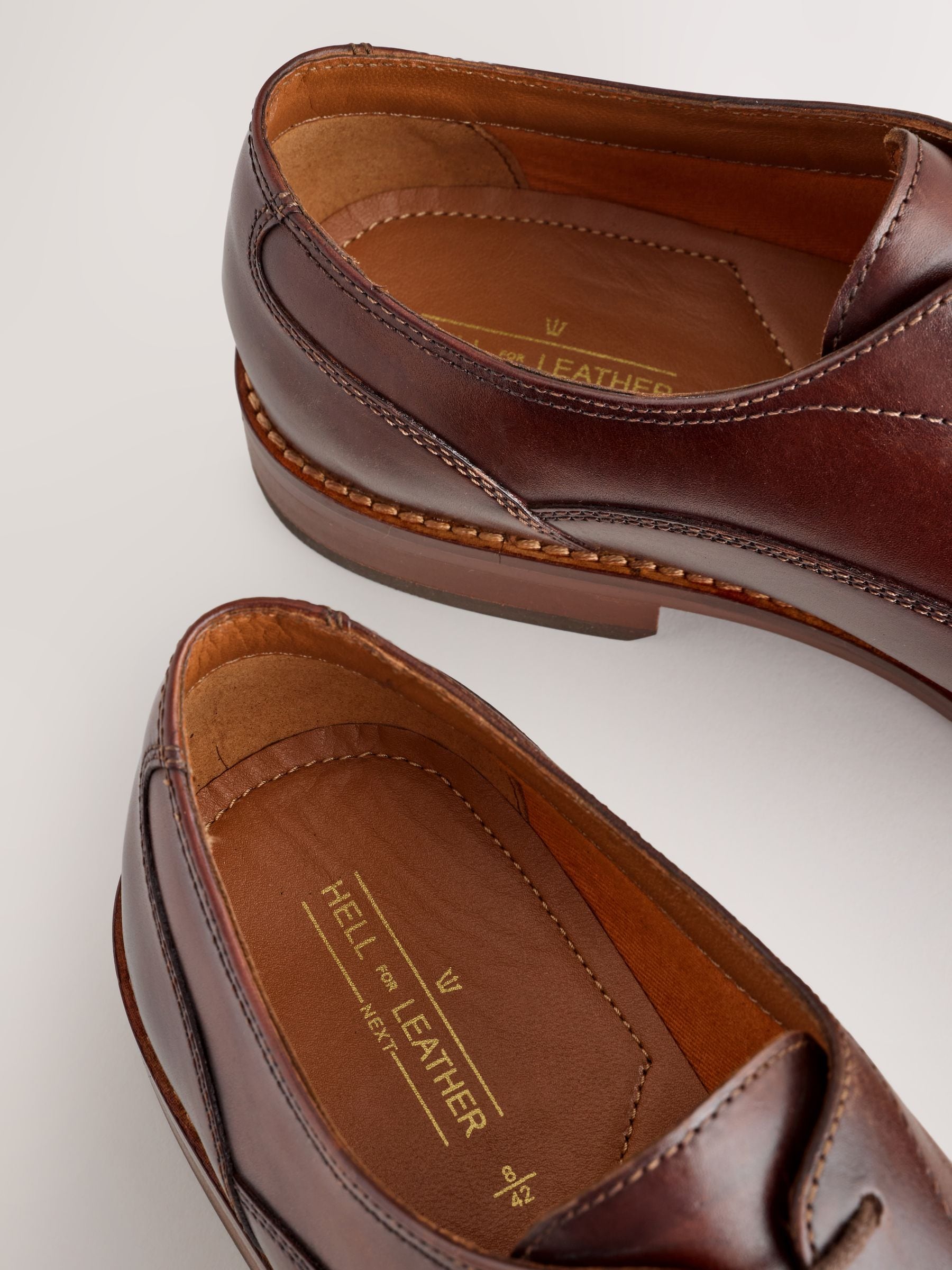 Bruin - Contrast Sole Leather Oxford Toecap Shoes