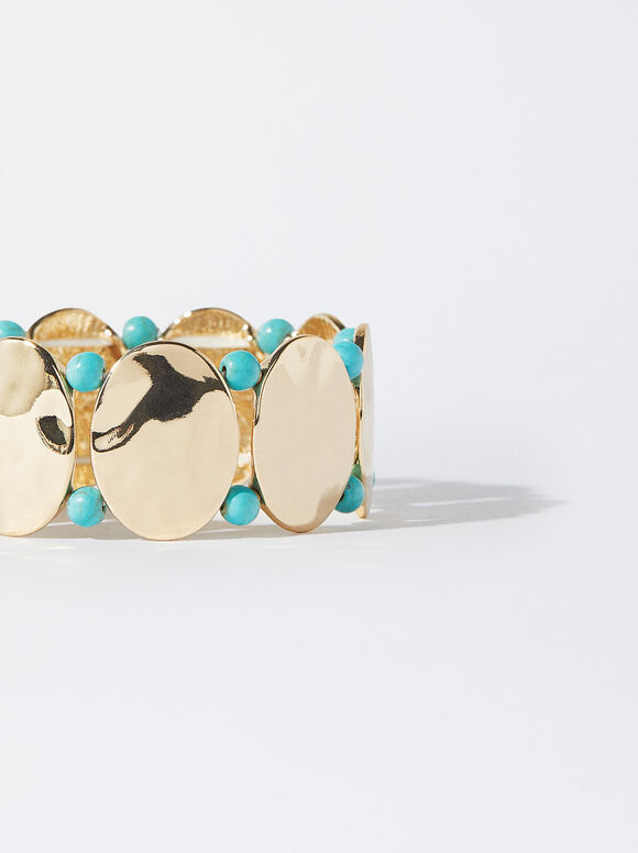 Pulseira elástica com pedra - Azul