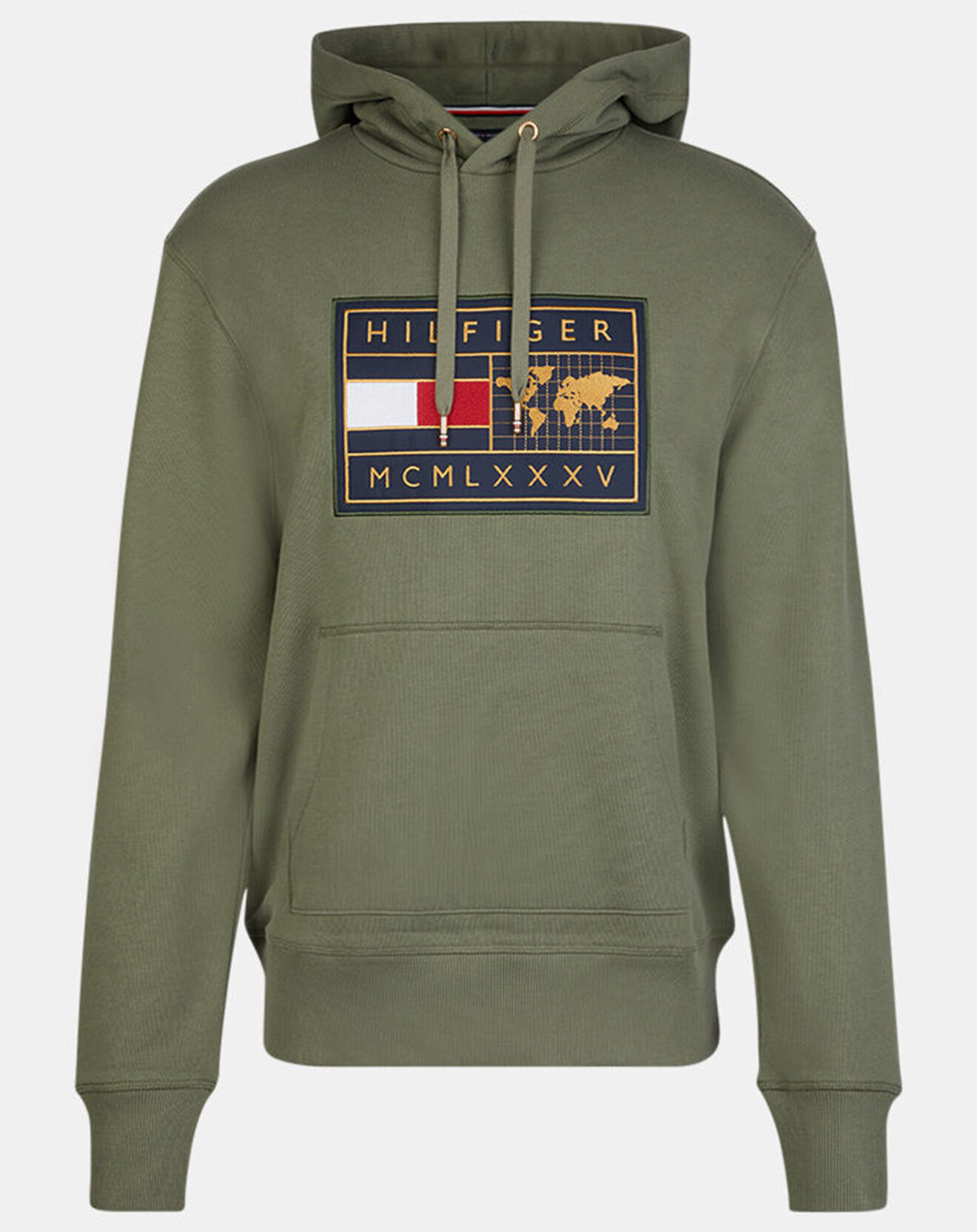 Tommy Hilfiger Sweat 100% Coton Bio Icon Badge kaki