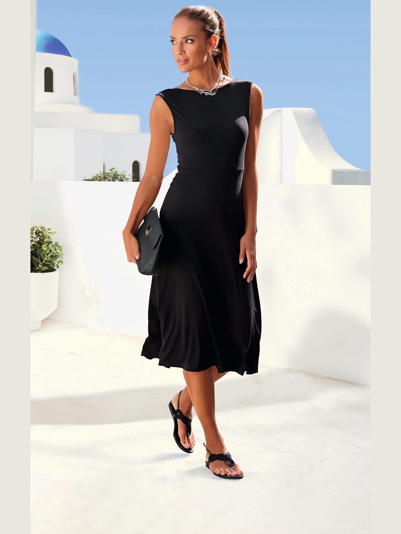 Robe en jersey encolure ronde
