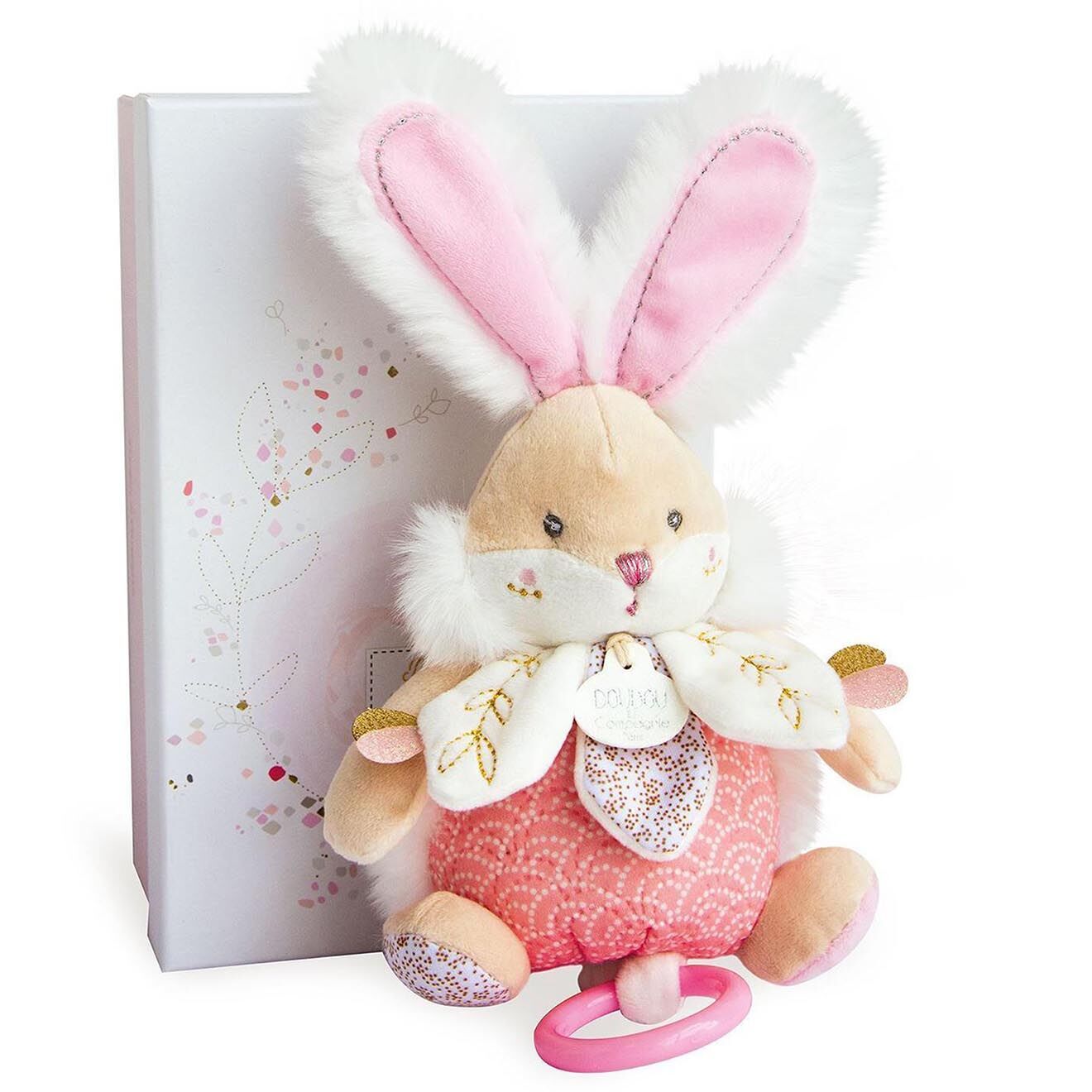 Doudou et Compagnie Boite à musique Lapin de sucre rose
