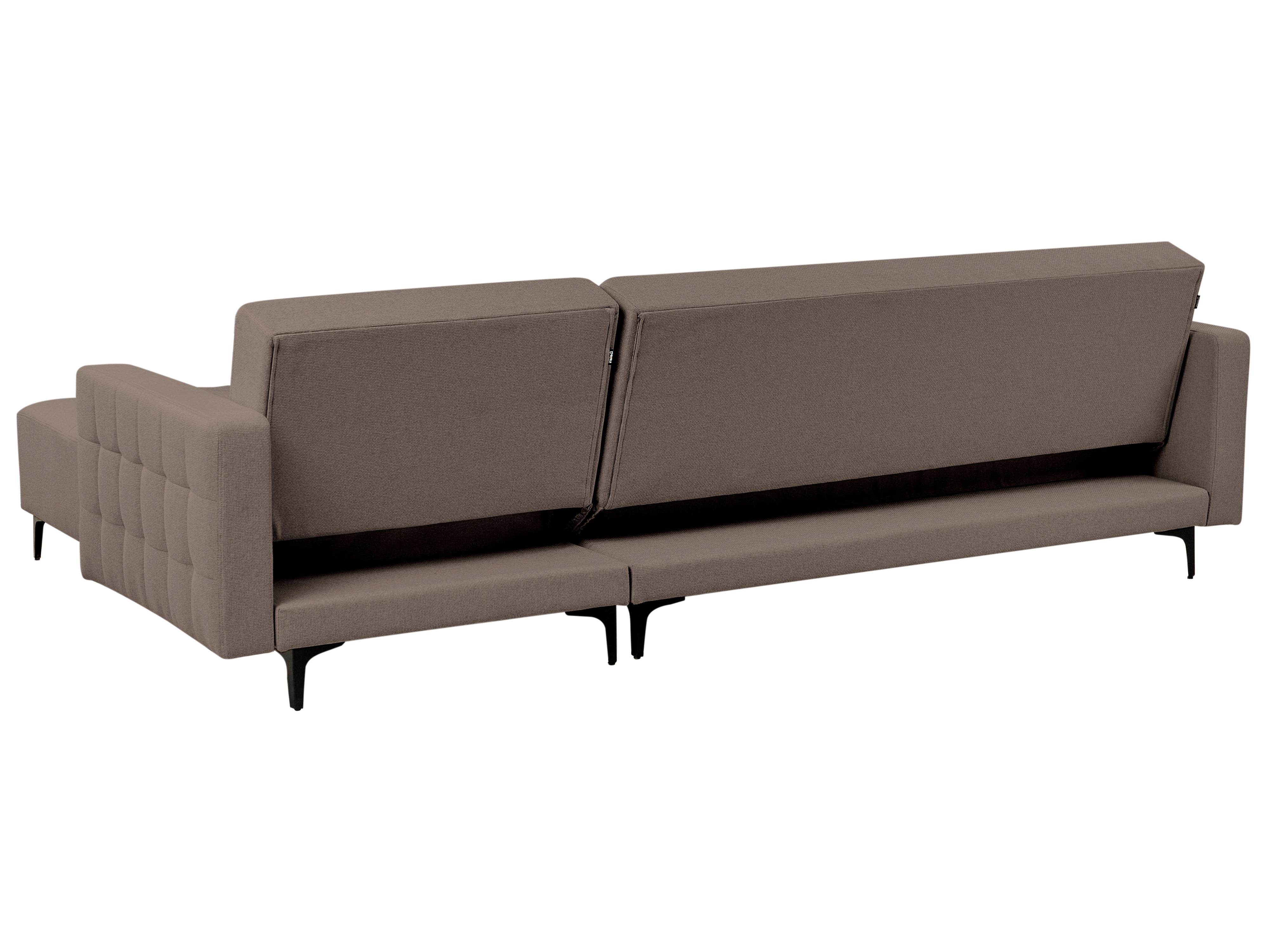 Modulaire hoekslaapbank 4-zits ABERDEEN Stof Taupe linkszijdig