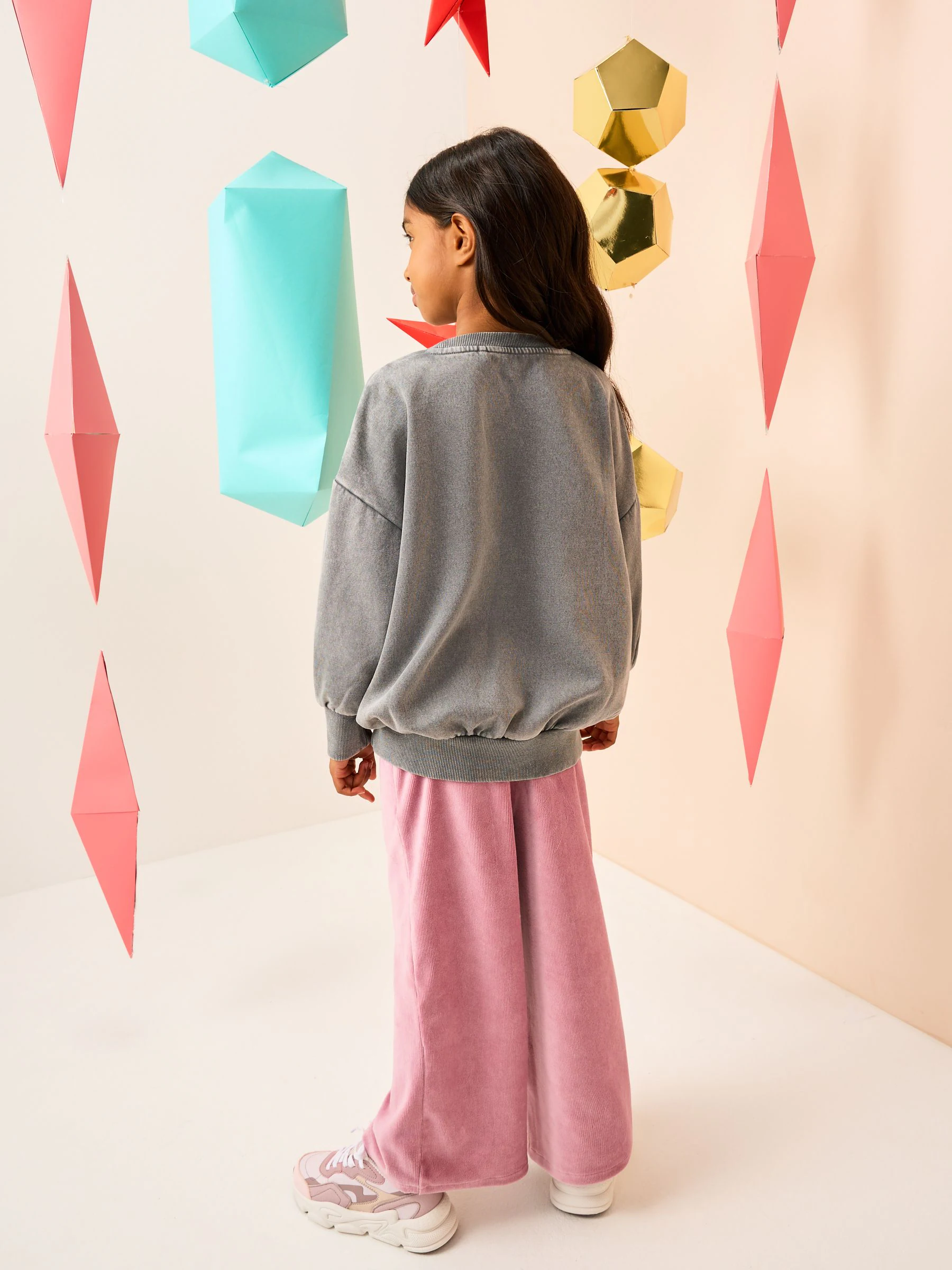 Grey Merry and Bright Washed - Kerstsweatshirt (3-16jaar)