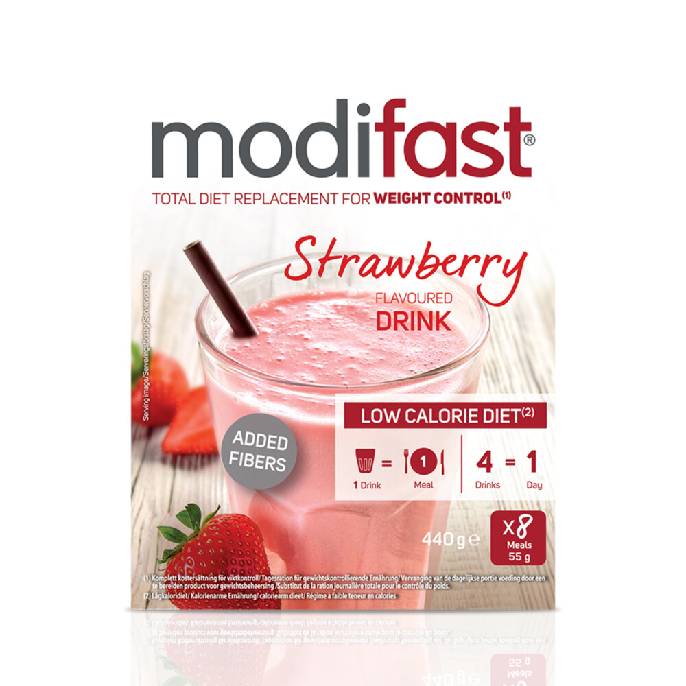 Modifast Intensive Milkshake Aardbei8 x 55 gr