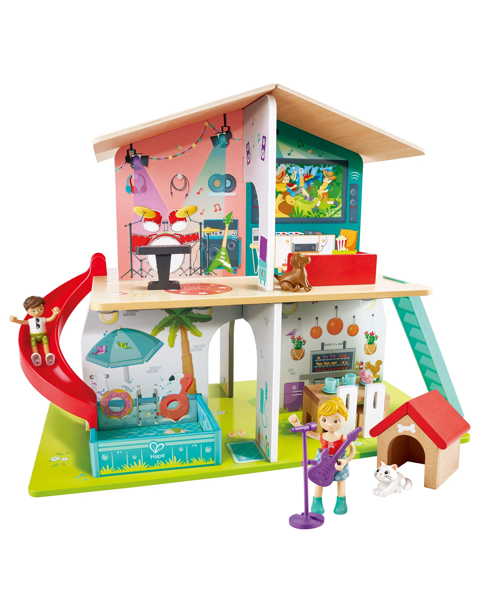 Puppenhaus ROCK & SLIDE in bunt
