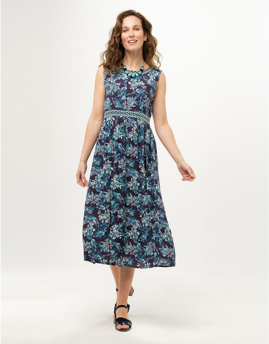 Robe longue marine