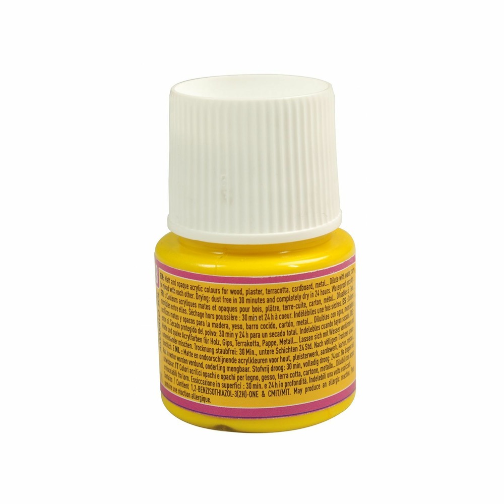 Peinture acrylique opaque mate - jaune soleil - 45 ml