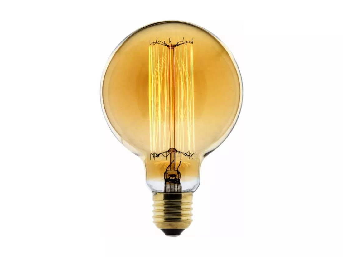 Ampoule déco filament carbone Globe 95 25W E27 2700K - Blanc chaud - Elexity