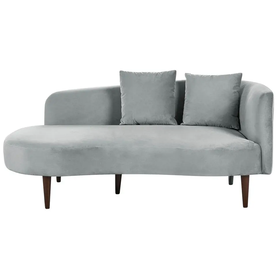 CHAUMONT - Chaise longue - Lichtgrijs - Rechterzijde - Fluweel
