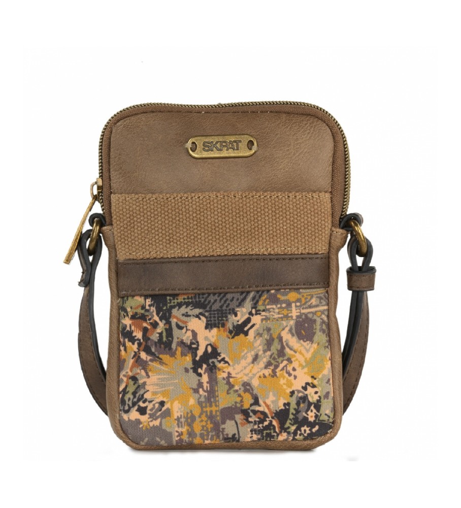 Mini Bolsa para Celular Skpat com Proteção RFID 312721 Marrom - 11x16,5x1,5cm -