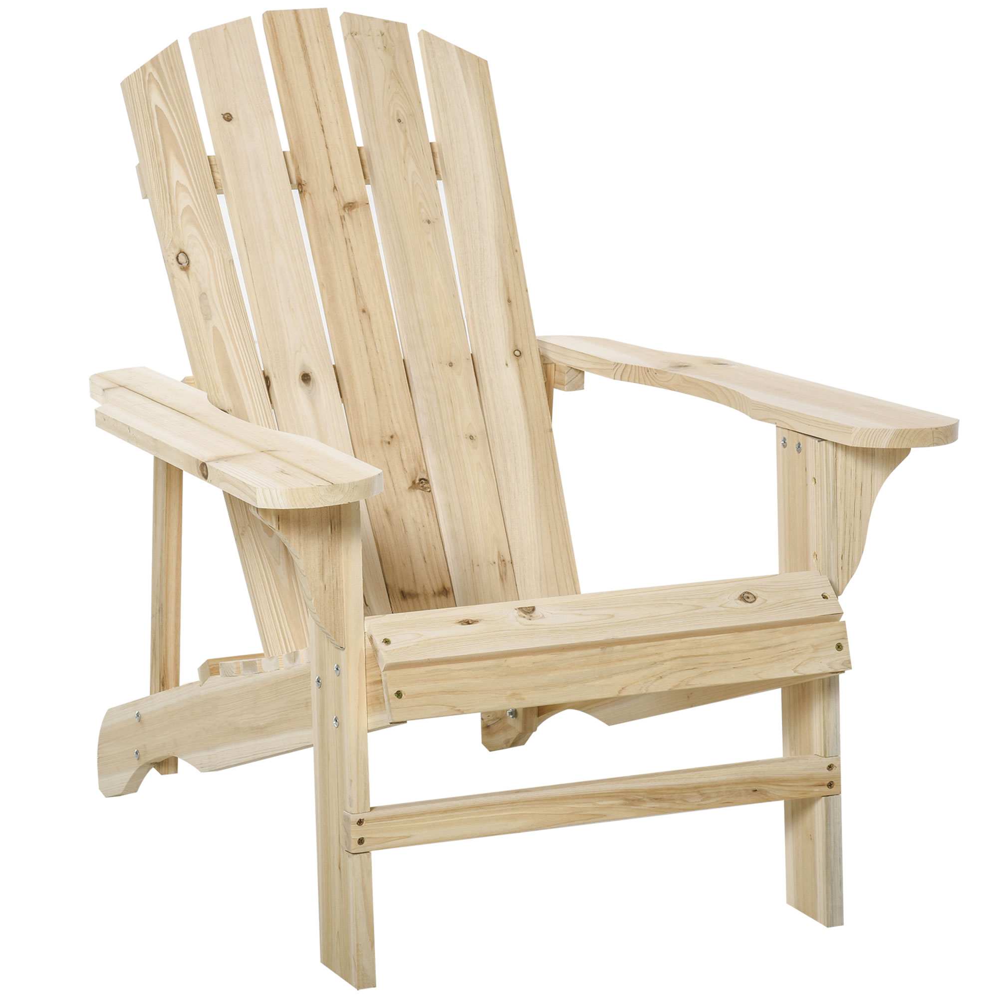 Cadeira Adirondack Outsunny em madeira natural